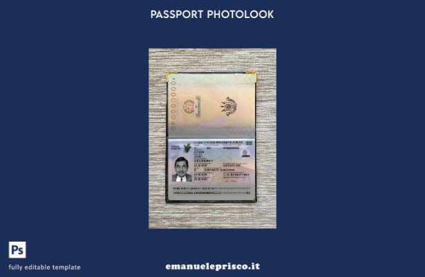 modello di aspetto fotografico del passaporto del Burundi in stile verificato (p